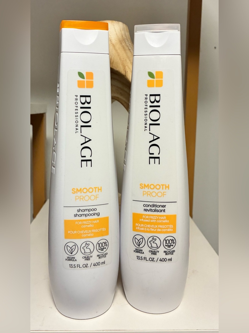 Biolage SmoothProof Shampoo & Conditioner Duo 13.5 oz Each Anti-Frizz Camellia